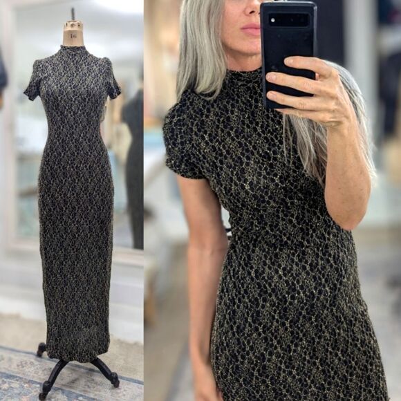 Vintage Lace Column Maxi Dress - Picture 1 of 7